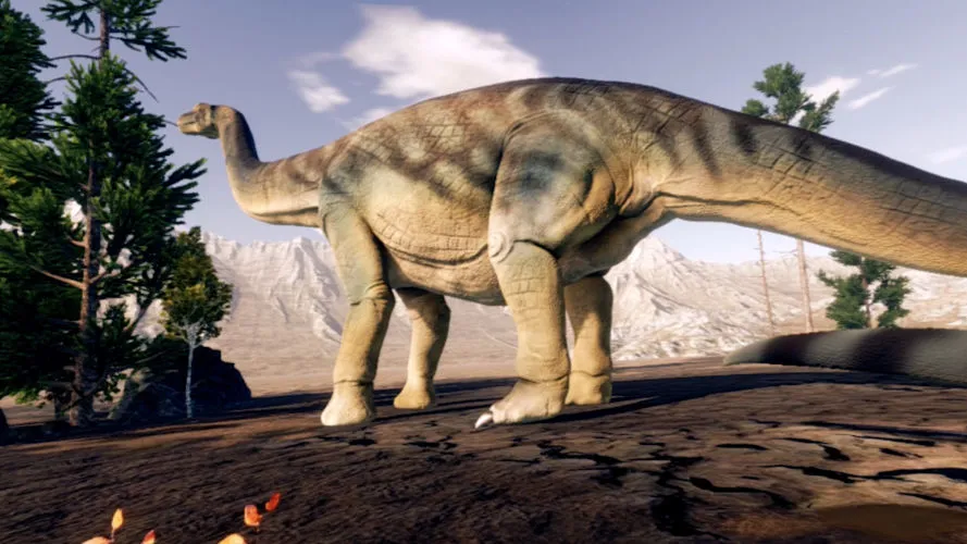 Titanosaur in VR walking around