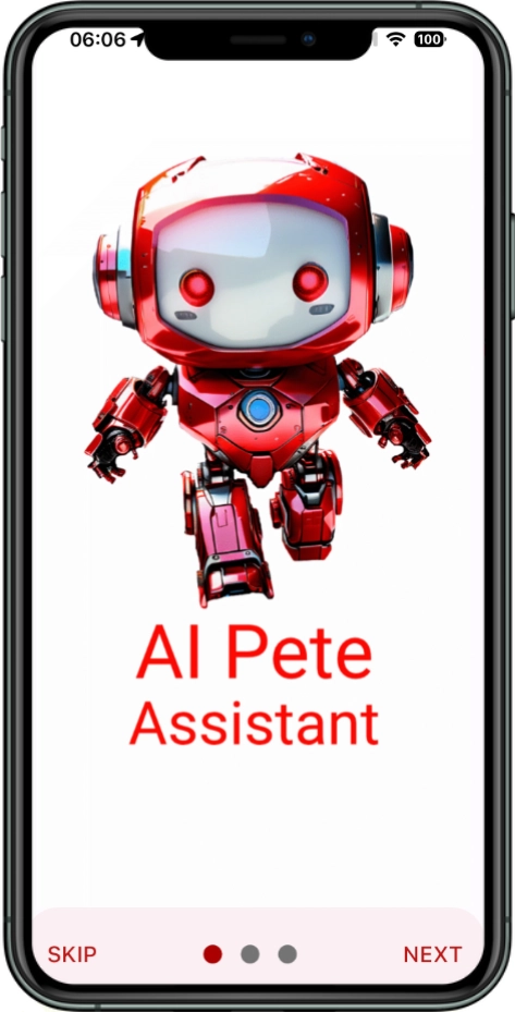 App screenshot of AI Pete