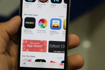 Image of an iPhone with App Store on screen