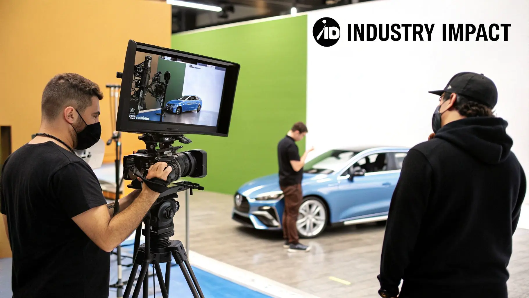 A digital environment being manipulated for a real-time production