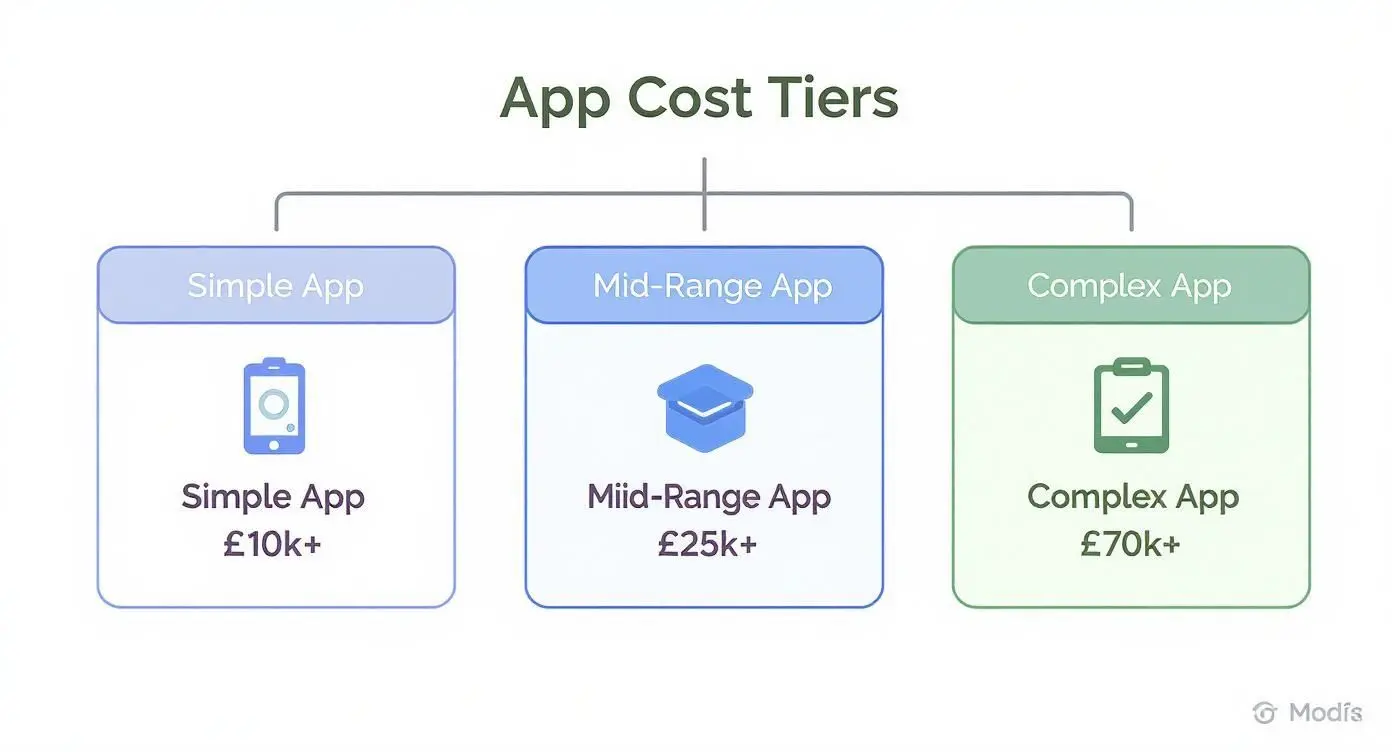 Infographic about how much it cost to make an app