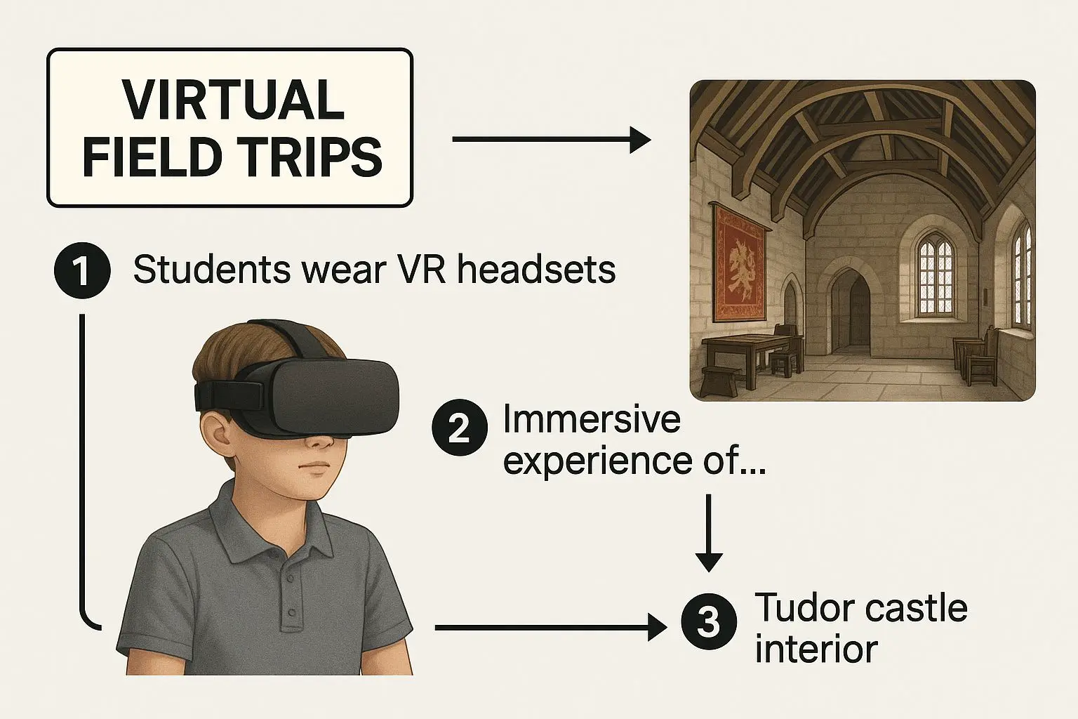 Infographic about virtual reality in education